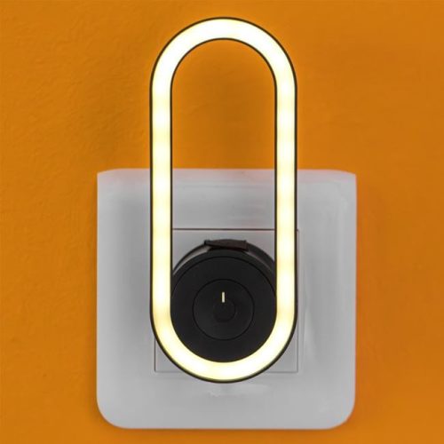 2 az 1-ben Éjszakai Fény és Ultrahangos Rovarriasztó, Ovális, Fekete, 0.5W - Meleg Fehér