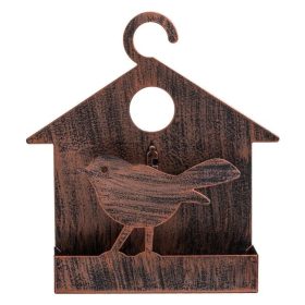   Bronz színű fém szúnyogriasztó spirál tartó - Madárházas design, 18x4x19cm