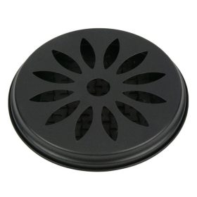   Fekete Fém Szúnyogriasztó Spirál Tartó Virág Mintával Ø15x2cm