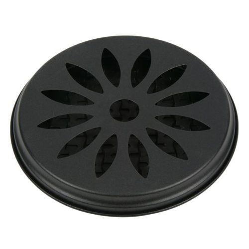 Fekete Fém Szúnyogriasztó Spirál Tartó Virág Mintával Ø15x2cm