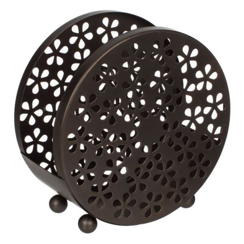 Bronzszínű Fém Szúnyogriasztó Spirál Tartó Virágmintával 15.5cm