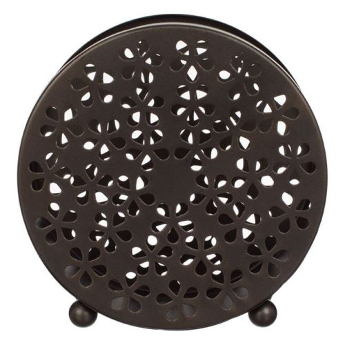 Bronzszínű Fém Szúnyogriasztó Spirál Tartó Virágmintával 15.5cm