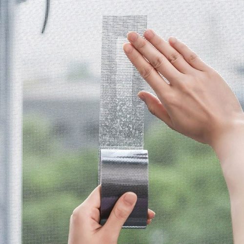 Szürke szúnyogháló javító öntapadós szalag 2 m x 5 cm