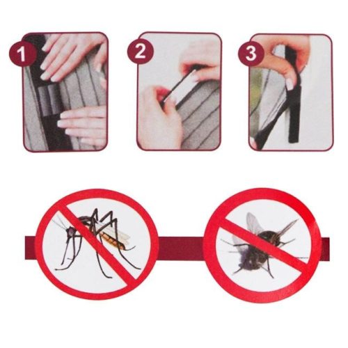 Mágneses Szúnyogháló Ablakra, Fekete, 1.2x1.2m