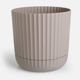   Bézs Műanyag Virágcserép Beépített Alátéttel Ø23x23cm - 7,2L