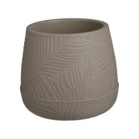   Mokka Színű Mintás Műanyag Virágcserép Beépített Alátéttel, Ø21cm - 2L