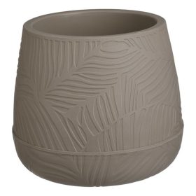   Mokka Műanyag Virágcserép Mintás Felülettel és Beépített Alátéttel Ø24,7x21cm - 3L