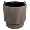 Mokka Színű Bordázott Műanyag Virágcserép - Ø36x36,5cm - 16L