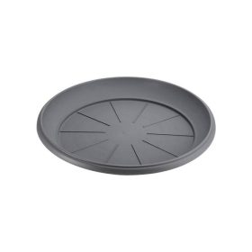   Antracit színű műanyag alátét virágcseréphez, Ø20x2,8 cm