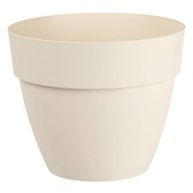   Vanília Színű Műanyag Virágcserép Drénrendszerrel - Ø35x29.5cm, 19.5L