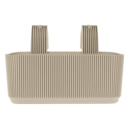 Bézs Barázdált Műanyag Balkonláda Korlátra 3.2L