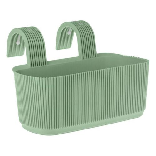 Menta színű bordázott műanyag balkonláda korlátra 3.2L