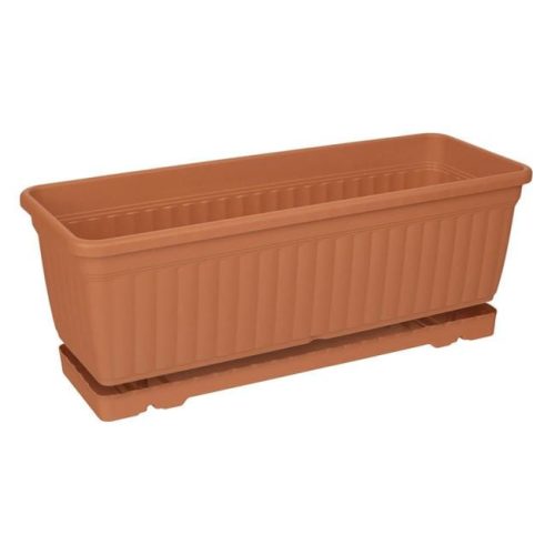 Műanyag Balkonláda Beépített Alátéttel, Terrakotta, 50,5x18,5x17 cm - 11L