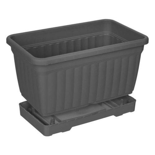 Műanyag Balkonláda Beépített Alátéttel, Antracit, 6L