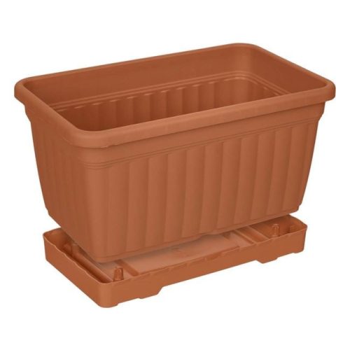 Műanyag Balkonláda Beépített Alátéttel, Terrakotta - 6L