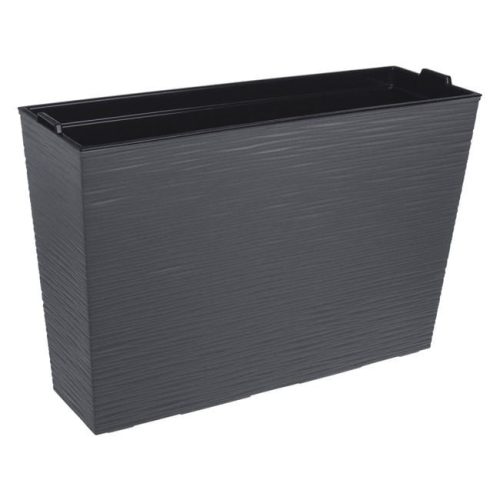 Antracit Műanyag Magas Kaspó Belső Betéttel, 55x18x36 cm - 28.5L