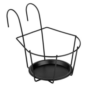 Fekete Fém Függeszthető Virágcserép Tartó 17.5x18x10cm