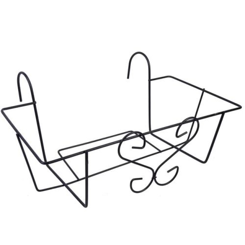 Függeszthető Fém Virágtartó Kosár, Fekete, 46x18.5x20 cm