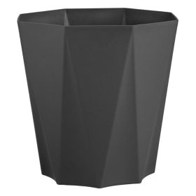   Antracit színű nyolcszögletű műanyag virágcserép, 30x30x29 cm