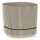 Négyzet Alakú Bézs Műanyag Virágcserép Csíkos Mintával és Alátéttel 21x21x19cm - 4.6L