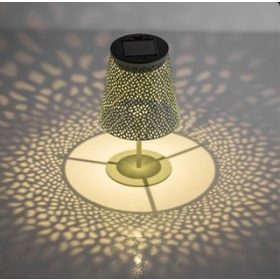   Szolár Asztali Lámpa Perforált Búrával, 3 Különböző Színben Ø10x22cm