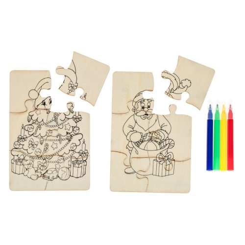 DIY - Karácsonyi puzzle fából, filctollakkal
