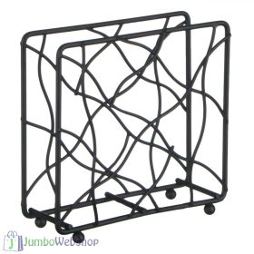 Fém - ágmintás - szalvétatartó - fekete