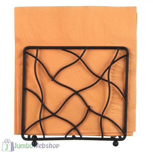 Fém - ágmintás - szalvétatartó - fekete