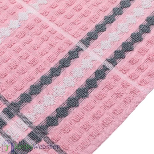 Konyharuha - törlőkendő - rózsaszín - kockás