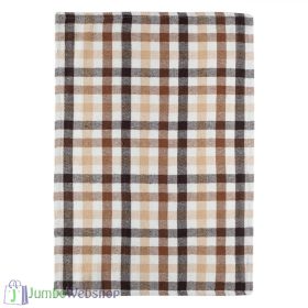 Bézs, barna - kockás konyharuha