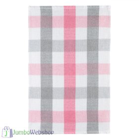 Rózsaszín, szürke - kockás konyharuha