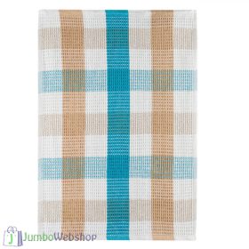 Kék, bézs - kockás konyharuha