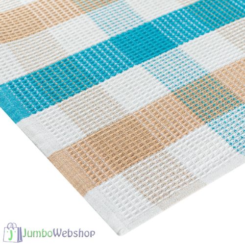 Kék, bézs - kockás konyharuha