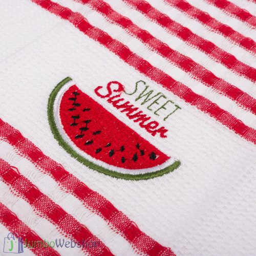 Piros, fehér - csíkos konyharuha - sweet summer