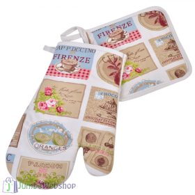 Mintás - pamut - Edényfogó kesztyű - olasz ízek