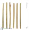 Újrafelhasználható bambusz szívószál, kefével - 6db