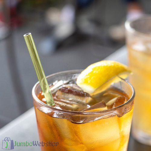 Színes üveg szívószál szett - 5db