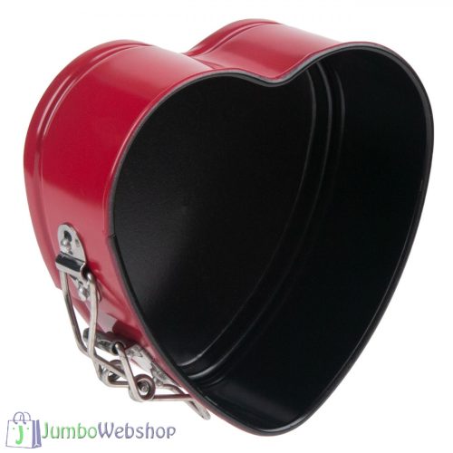 Tapadásmentes - szív alakú tortaforma - csatos - 12x11x5 cm