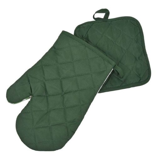 Húsvéti konyhai kesztyű és edényfogó szett - Nyuszi, virágok és pillangók - 2 db