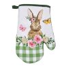 Húsvéti konyhai kesztyű és edényfogó szett - Nyuszi, virágok és pillangók - 2 db