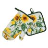 Húsvéti konyhai kesztyű és edényfogó szett - Napraforgó és Citrom mintával, 2 db
