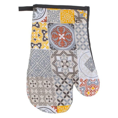 Konyhai kesztyű és edényfogó szett, Bézs-Antracit Tiles - 2 db-os
