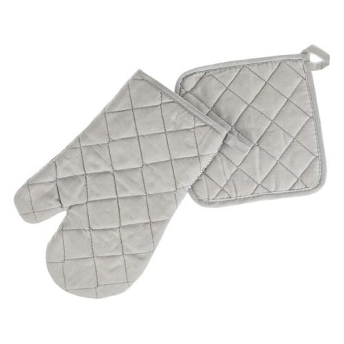 Szürke Konyhai Készlet Sárga Mandala Mintával - Konyhai Kesztyű és Edényfogó (2 db)