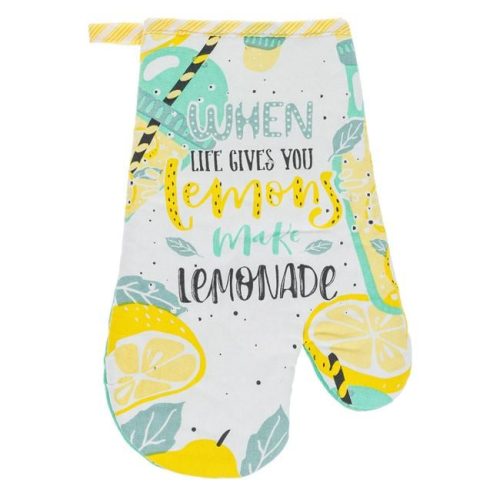 Citrom mintás konyhai kesztyű és edényfogó szett - 2 db-os