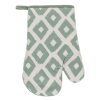 Menta zöld konyhai kesztyű és edényfogó szett, rombusz mintás - 2 db