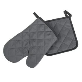   Antracitszürke Konyhai Kesztyű és Edényfogó Szett - 2 db