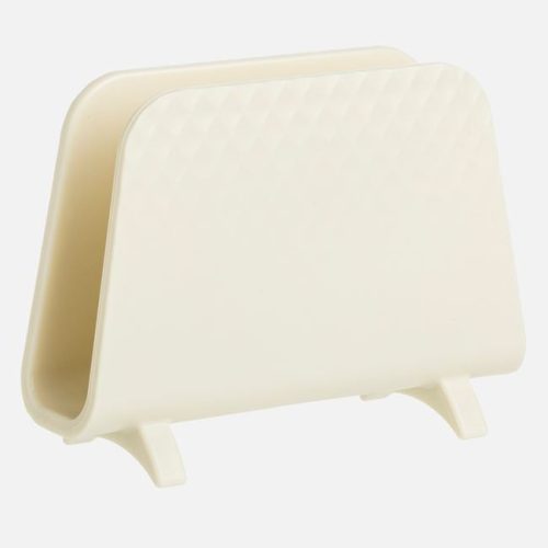 Krémszínű szalvétatartó rombusz mintával, 15,5x5,6x11,3 cm