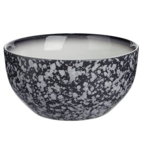 Fekete Kerámia Tál Kőhatással - 650ml