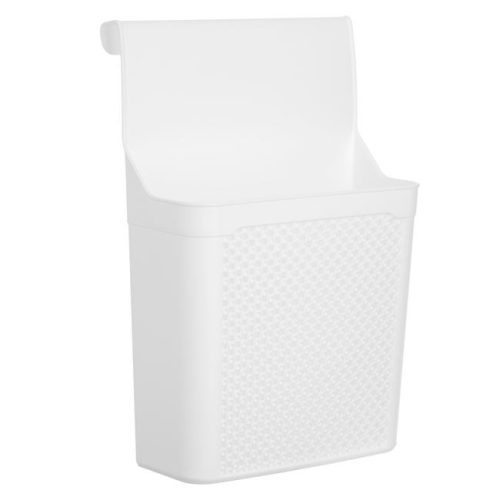 Fehér Műanyag Függeszthető Szekrényrendszerező Kosár, 23,5x9x34 cm