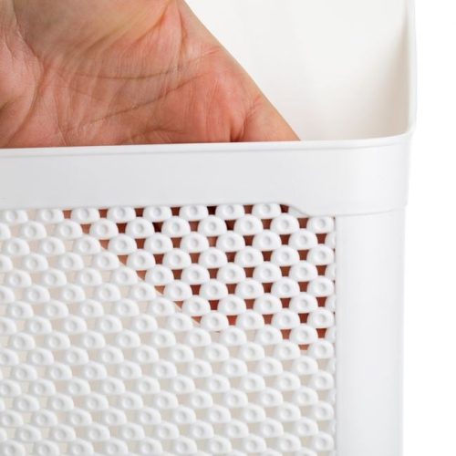 Fehér Műanyag Függeszthető Szekrényrendszerező Kosár, 23,5x9x34 cm